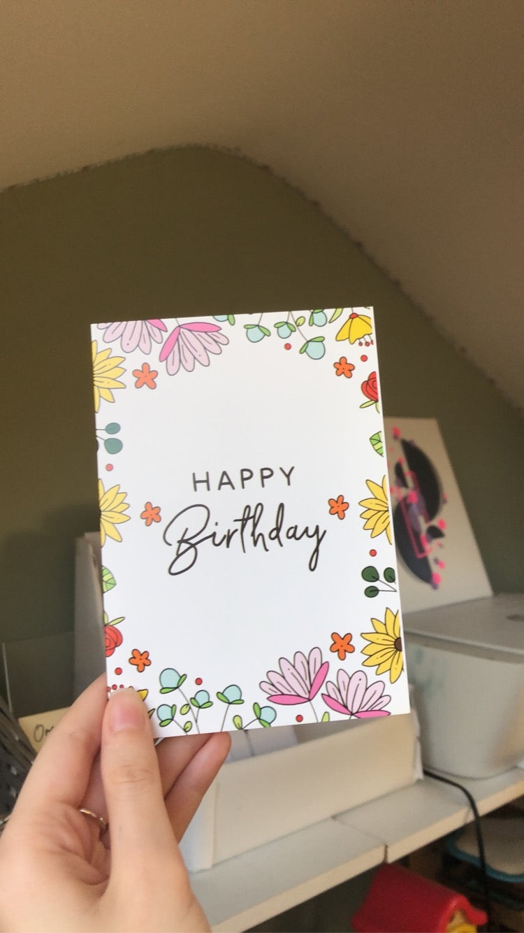 Flower birthday card